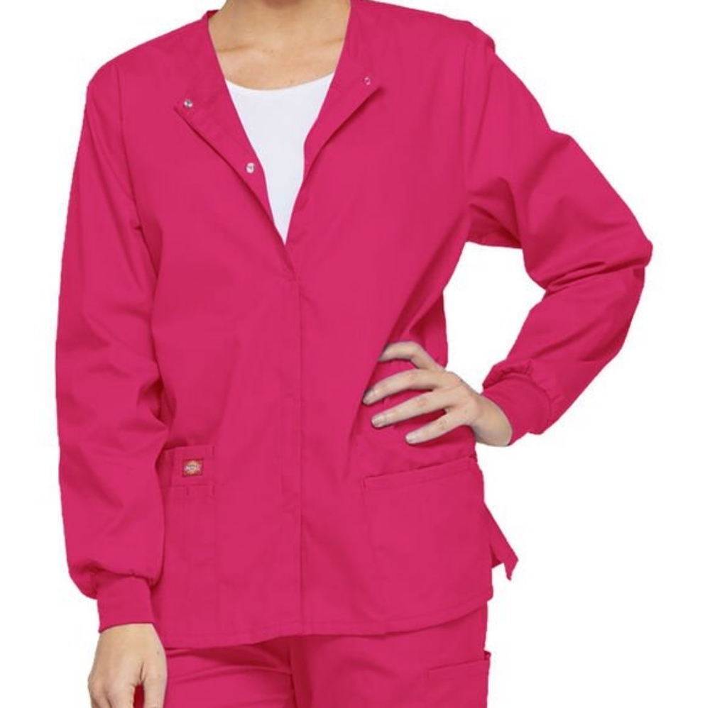 Dickies scrub jacket hot pink med